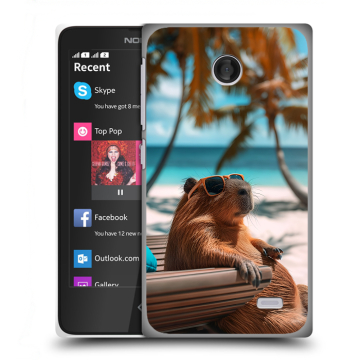 Силиконовый чехол на Nokia X с принтом Капибара Силиконовый чехол на Nokia X с принтом Капибара