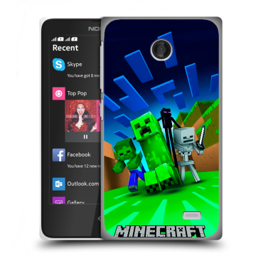 Силиконовый чехол на Nokia X с принтом Майнкрафт