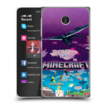 Силиконовый чехол на Nokia X с принтом Майнкрафт Minecraft Силиконовый чехол на Nokia X с принтом Майнкрафт Minecraft