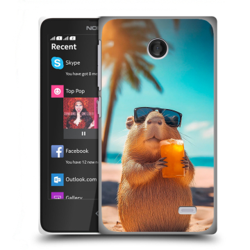 Силиконовый чехол на Nokia X с принтом Капибара