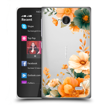 Силиконовый чехол на Nokia X с принтом Цветы принт
