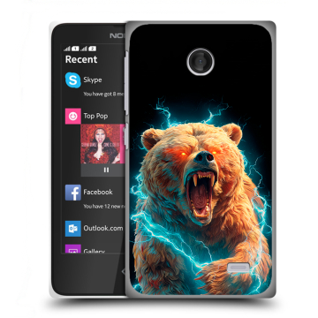 Силиконовый чехол на Nokia X с принтом Медведь
