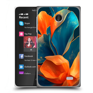 Силиконовый чехол на Nokia X с принтом Цветы