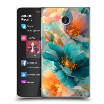 Силиконовый чехол на Nokia X с принтом Цветы