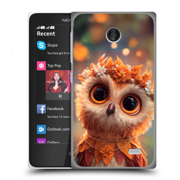 Силиконовый чехол на Nokia X с принтом Милая сова
