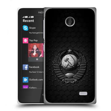 Силиконовый чехол на Nokia X с принтом Герб Флаг СССР