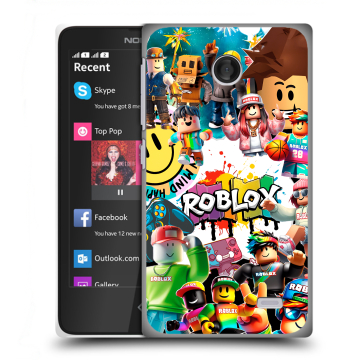 Силиконовый чехол на Nokia X с принтом Roblox Роблокс