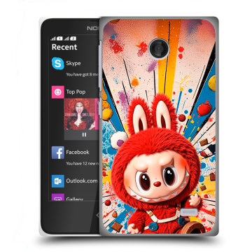 Силиконовый чехол на Nokia X с принтом Labubu Лабубу