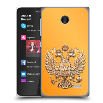 Силиконовый чехол на Nokia X с принтом Герб Флаг России