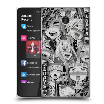 Силиконовый чехол на Nokia X с принтом Ahegao Ахегао Аниме
