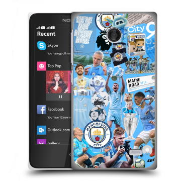 Силиконовый чехол на Nokia X с принтом Man City Манчестер Сити