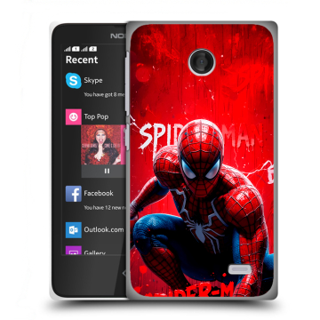 Силиконовый чехол на Nokia X с принтом Spiderman Человек паук
