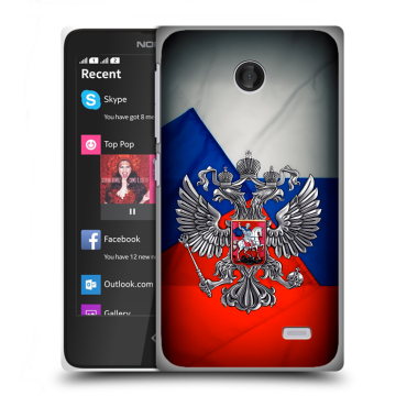 Силиконовый чехол на Nokia X с принтом Флаг России Силиконовый чехол на Nokia X с принтом Флаг России