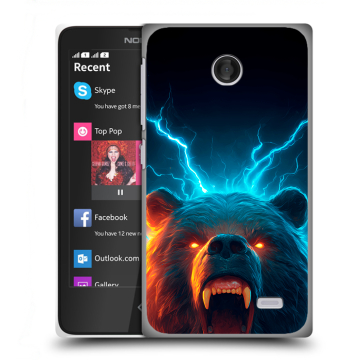 Силиконовый чехол на Nokia X с принтом Медведь