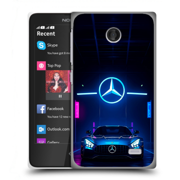 Силиконовый чехол на Nokia X с принтом Mercedes Мерседес Силиконовый чехол на Nokia X с принтом Mercedes Мерседес