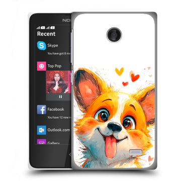 Силиконовый чехол на Nokia X с принтом корги Силиконовый чехол на Nokia X с принтом корги