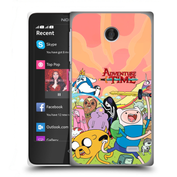 Силиконовый чехол на Nokia X с принтом Adventure time Время приключений