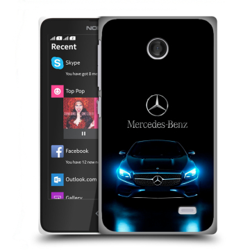 Силиконовый чехол на Nokia X с принтом Mercedes Мерседес