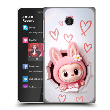 Силиконовый чехол на Nokia X с принтом Labubu Лабубу