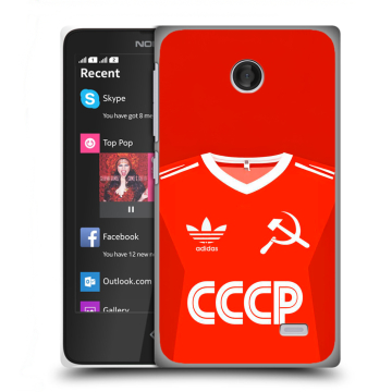 Силиконовый чехол на Nokia X с принтом Флаг Герб СССР