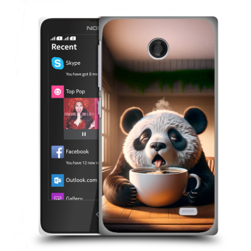 Силиконовый чехол на Nokia X с принтом смешная панда Силиконовый чехол на Nokia X с принтом смешная панда