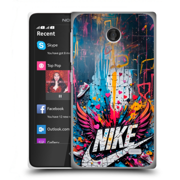Силиконовый чехол на Nokia X с принтом Nike Найк Силиконовый чехол на Nokia X с принтом Nike Найк