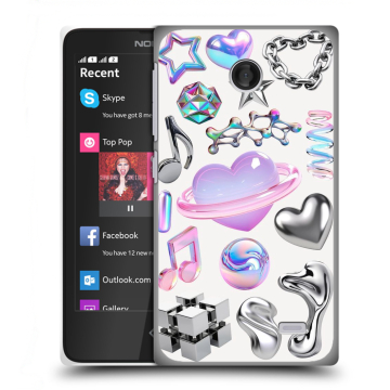 Силиконовый чехол на Nokia X с принтом Y2K Силиконовый чехол на Nokia X с принтом Y2K