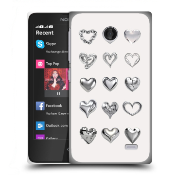 Силиконовый чехол на Nokia X с принтом Y2K сердечки Силиконовый чехол на Nokia X с принтом Y2K сердечки