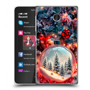 Силиконовый чехол на Nokia X с принтом Новый год