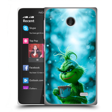 Силиконовый чехол на Nokia X с принтом Новый год гринч