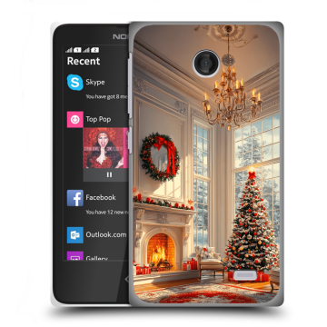 Силиконовый чехол на Nokia X с принтом Новый год