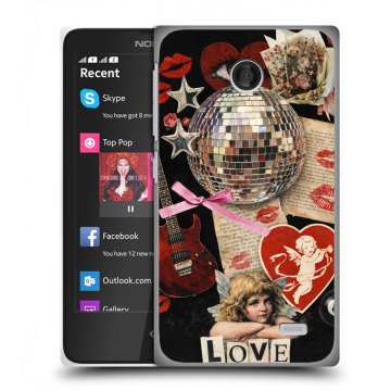 Силиконовый чехол на Nokia X с принтом для девочек