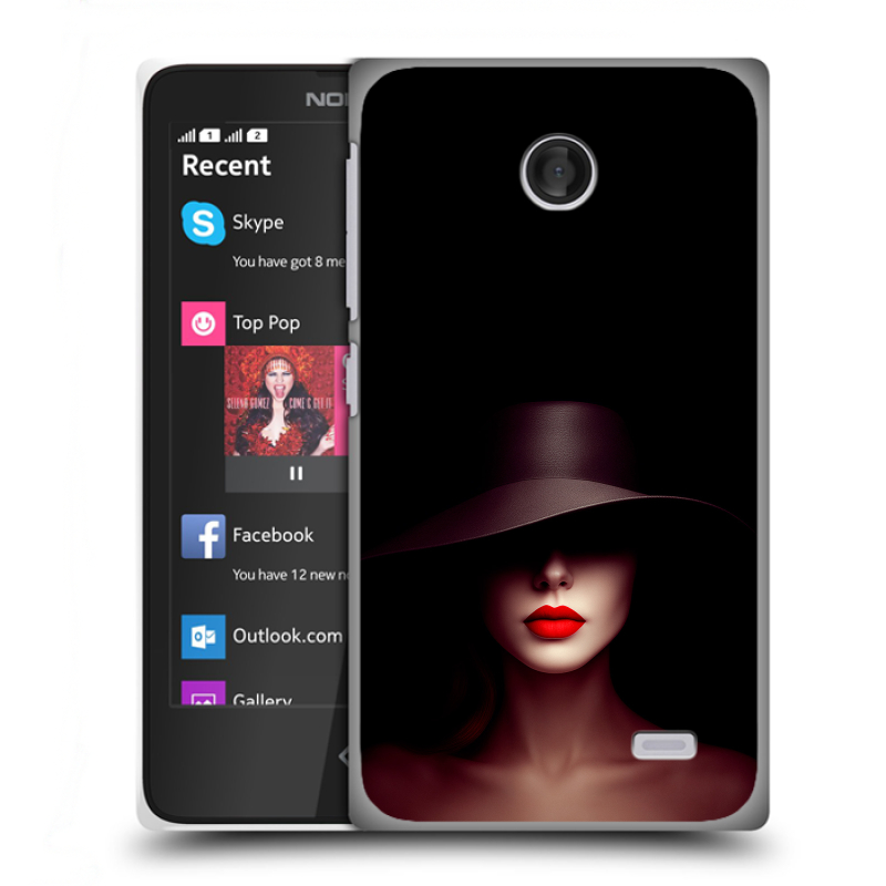 Силиконовый чехол на Nokia X с принтом Девушка в шляпе Силиконовый чехол на Nokia X с принтом Девушка в шляпе