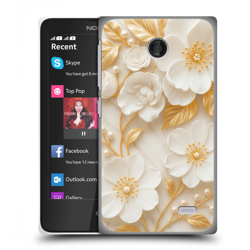 Пластиковый чехол на Nokia X с принтом Цветы Пластиковый чехол на Nokia X с принтом Цветы
