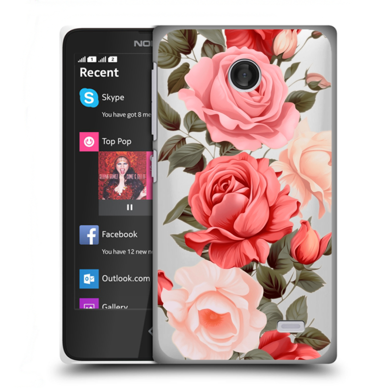 Силиконовый чехол на Nokia X с принтом Розы Силиконовый чехол на Nokia X с принтом Розы