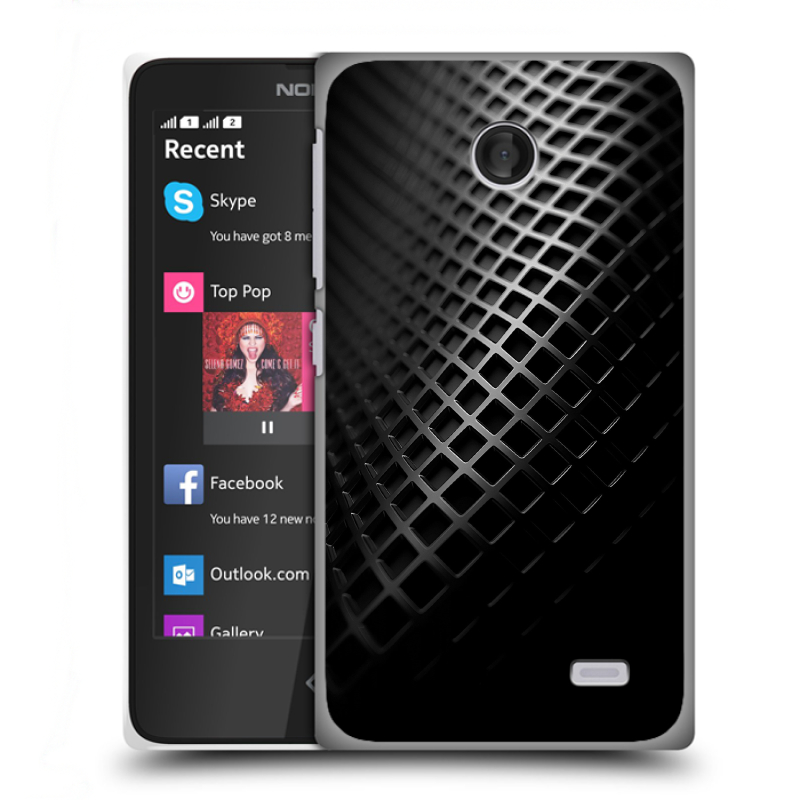 Силиконовый чехол на Nokia X с принтом Текстура металла Силиконовый чехол на Nokia X с принтом Текстура металла