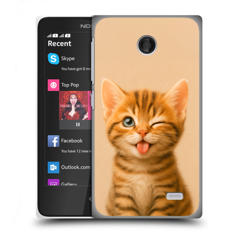 Пластиковый чехол на Nokia X с принтом котенок Пластиковый чехол на Nokia X с принтом котенок