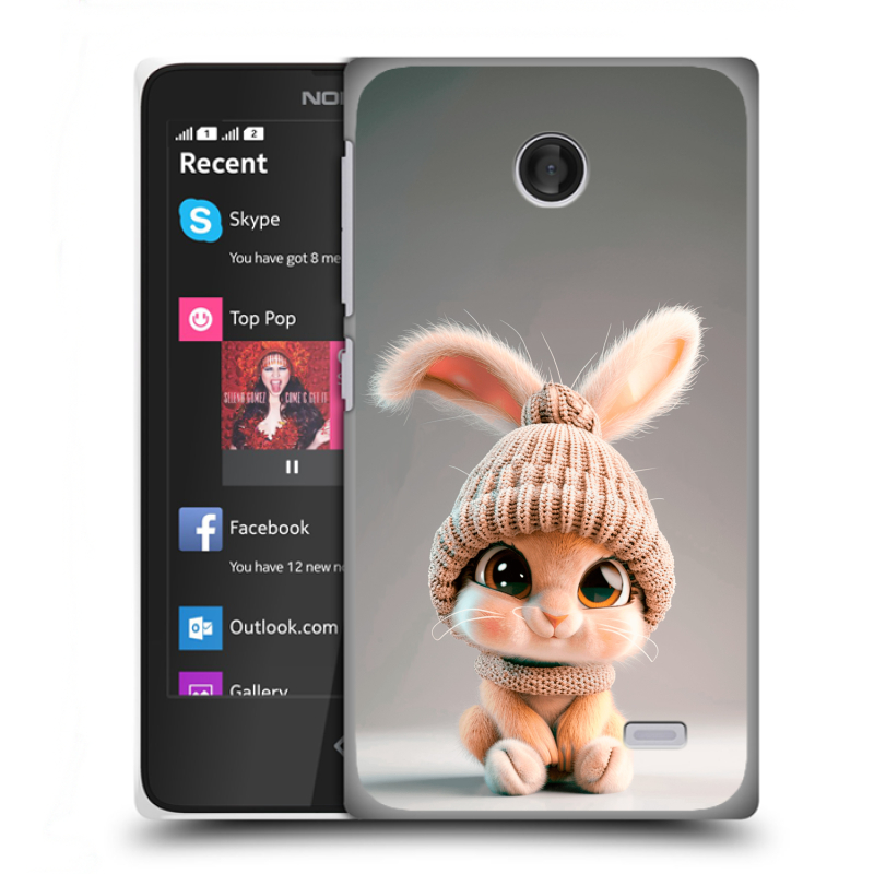 Силиконовый чехол на Nokia X с принтом Кролик Силиконовый чехол на Nokia X с принтом Кролик