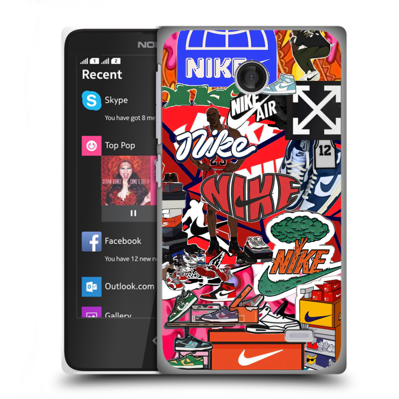 Пластиковый чехол на Nokia X с принтом Найк Nike яркий Пластиковый чехол на Nokia X с принтом Найк Nike яркий