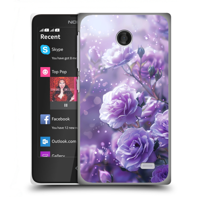 Силиконовый чехол на Nokia X с принтом Розы цветы Силиконовый чехол на Nokia X с принтом Розы цветы