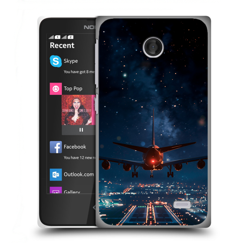 Пластиковый чехол на Nokia X с принтом самолет Пластиковый чехол на Nokia X с принтом самолет