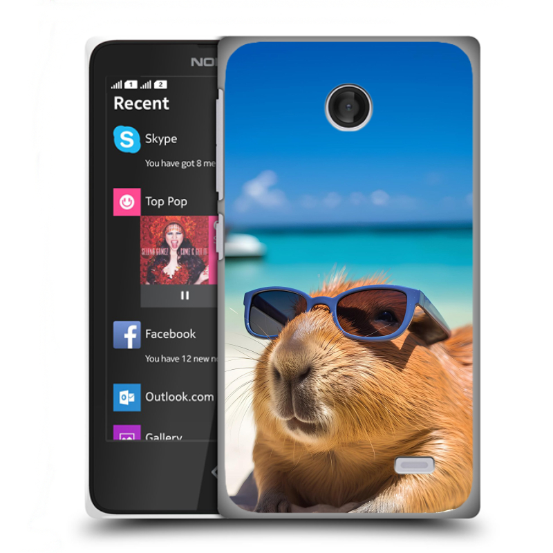 Пластиковый чехол на Nokia X с принтом Капибара Пластиковый чехол на Nokia X с принтом Капибара