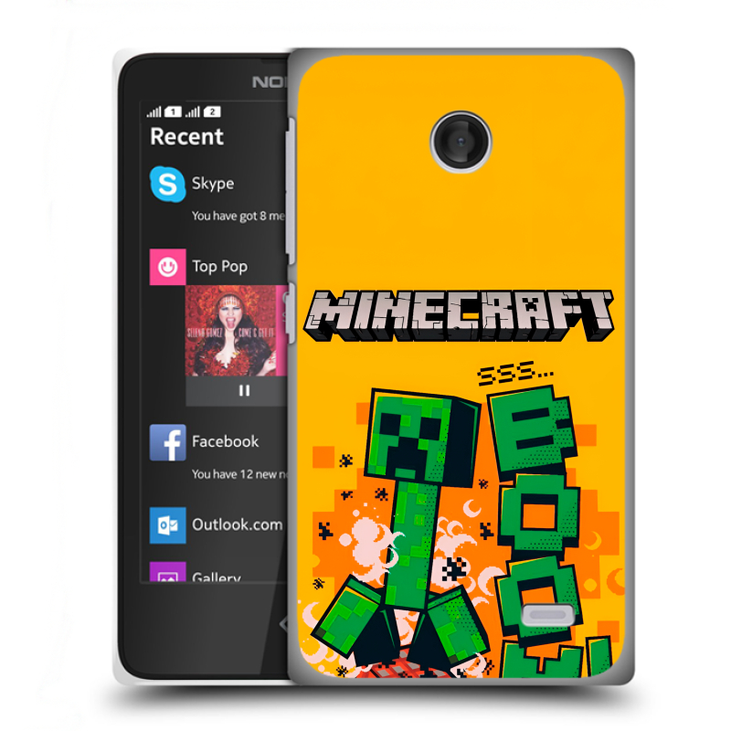 Силиконовый чехол на Nokia X с принтом Майнкрафт Minecraft Силиконовый чехол на Nokia X с принтом Майнкрафт Minecraft