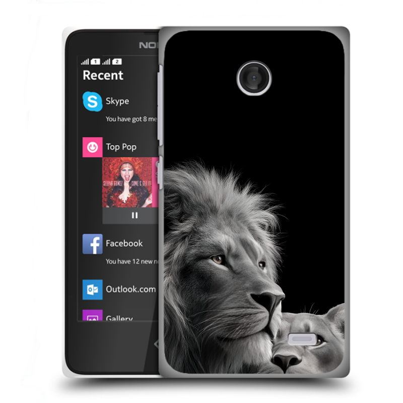 Пластиковый чехол на Nokia X с принтом Лев кошки Пластиковый чехол на Nokia X с принтом Лев кошки