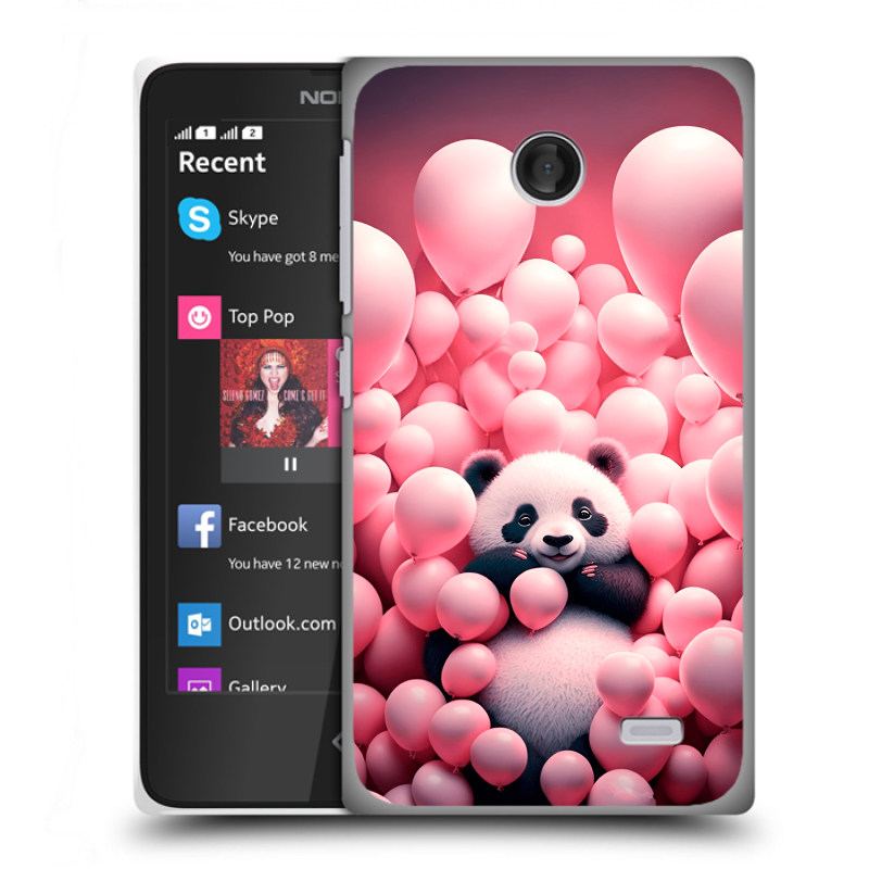 Силиконовый чехол на Nokia X с принтом Панда Силиконовый чехол на Nokia X с принтом Панда
