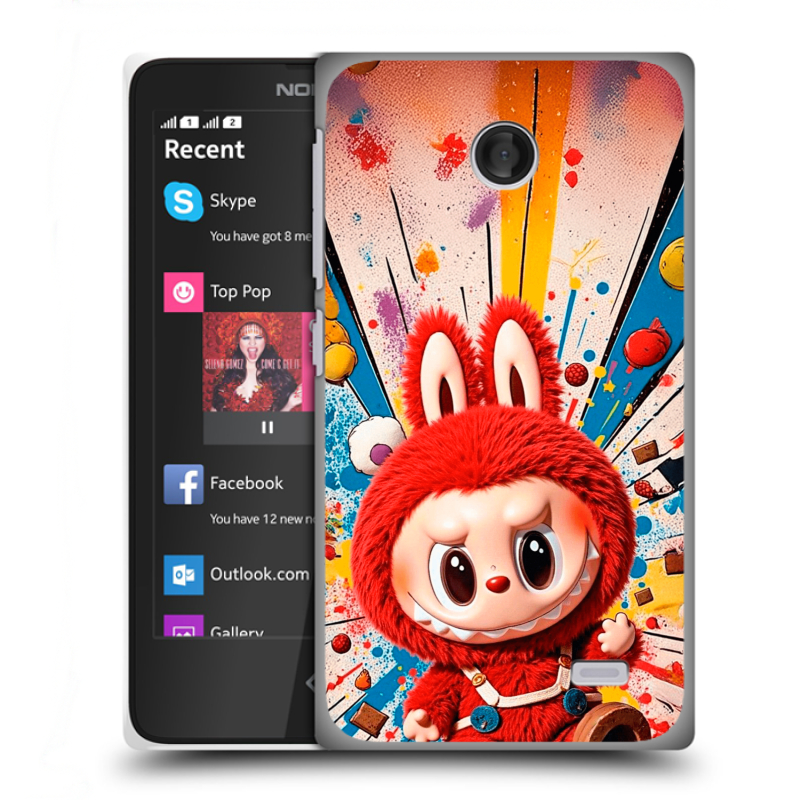 Пластиковый чехол на Nokia X с принтом Labubu Лабубу Пластиковый чехол на Nokia X с принтом Labubu Лабубу