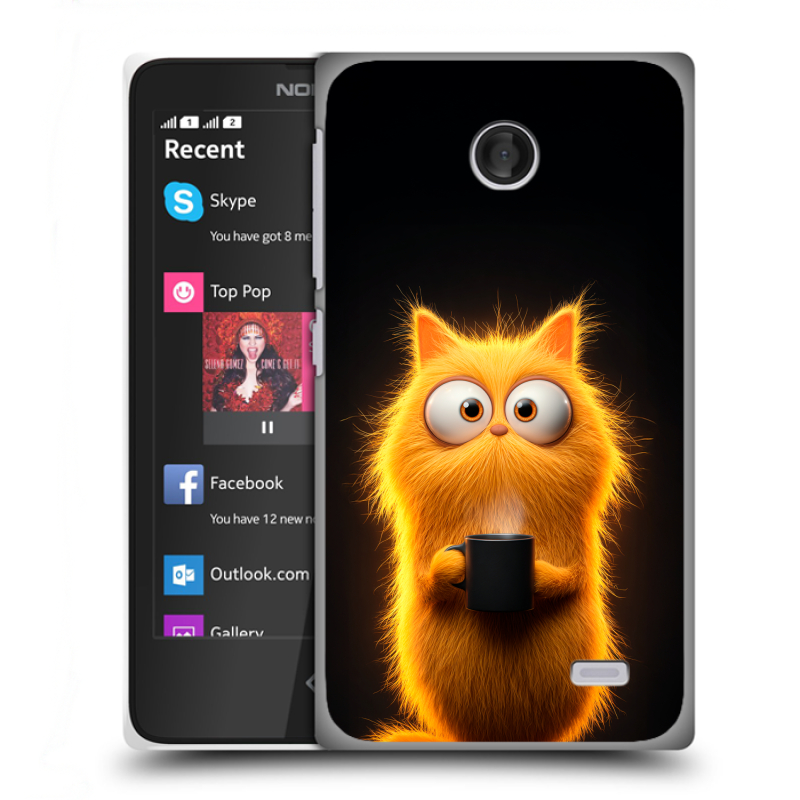 Силиконовый чехол на Nokia X с принтом Смешной кот Силиконовый чехол на Nokia X с принтом Смешной кот