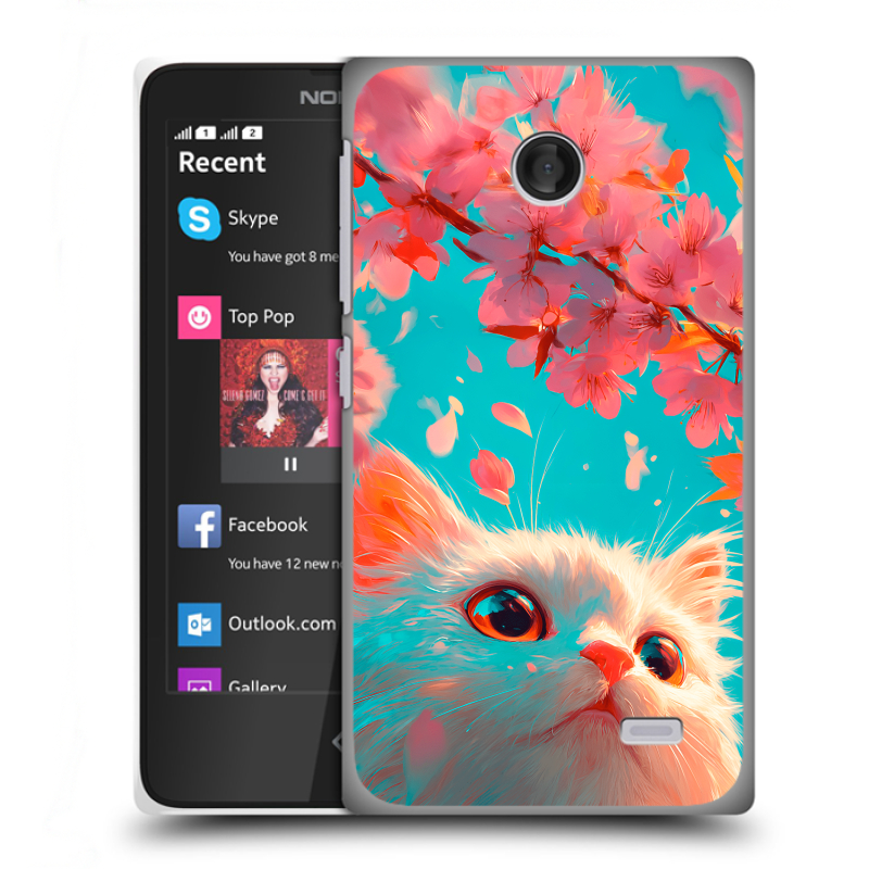 Силиконовый чехол на Nokia X с принтом Красивый кот Силиконовый чехол на Nokia X с принтом Красивый кот