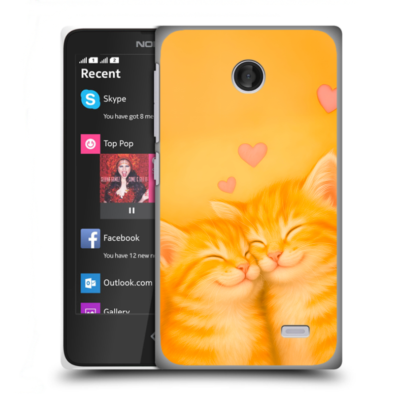 Силиконовый чехол на Nokia X с принтом Милые котята Силиконовый чехол на Nokia X с принтом Милые котята