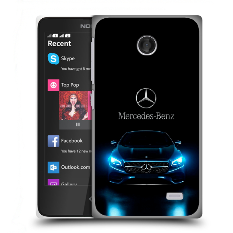 Пластиковый чехол на Nokia X с принтом Mercedes Мерседес Пластиковый чехол на Nokia X с принтом Mercedes Мерседес